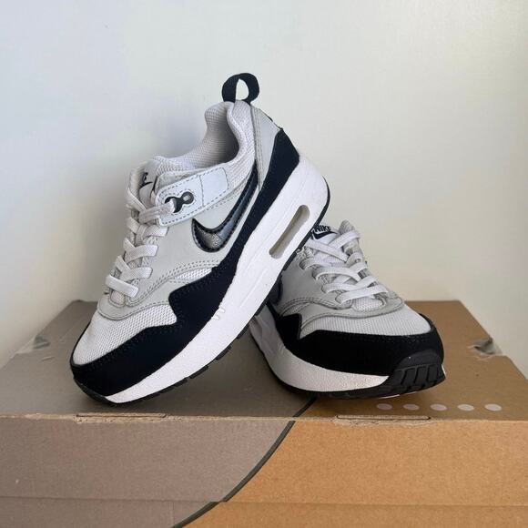 Nike Air Max 1 Easyon White/Black Toddler Sneakers- SZ 11 C - Picture 1 of 12